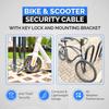 DocksLocks Bike Cable Lock Set with Key Lock, Mounting Bracket, Portable and Compact Anti-Theft Security for Bikes, Scooters and More 4ft view 2