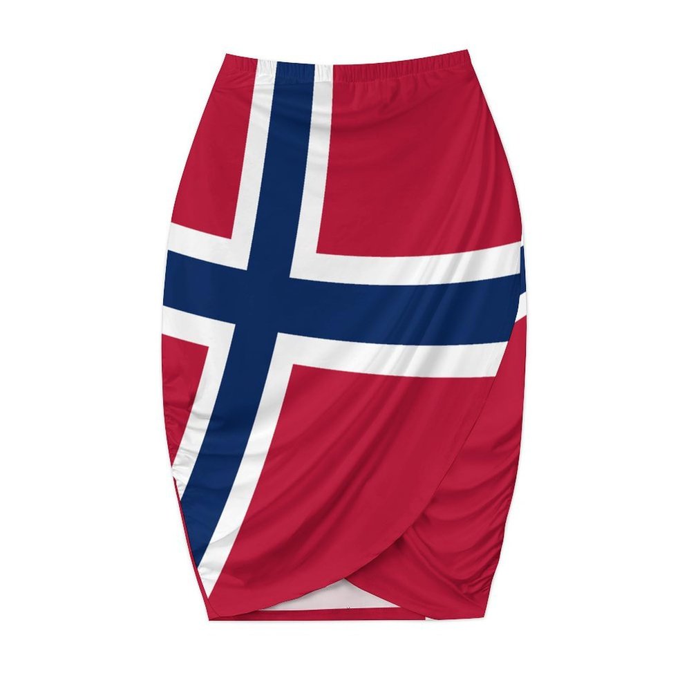Norwegian Flag Trouser Skirt,Women's Mini Mini Parcel Skirt Used for Running/Tennis/Golf/Yoga/Fitness Exercise 2XL