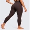 CRZ YOGA Super High Waisted Butterluxe Yoga Pants 25 Inches - Buttery Soft Workout Leggings for Women Over Belly Hot Fudge Brown Small view 2