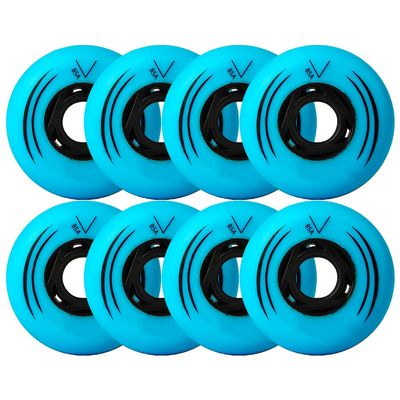ZYANLING Inline Skate Wheels Outdoor/Indoor Inline Roller Skate Wheels 62mm/ 64mm/ 68mm/ 70mm Inline Skate Replacement Wheels for Kid Flat Flower Wheels Pack of 8, Blue