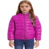 Hularka Kids Winter Hooded Padded Jacket Boys Girls Long Sleeve Zipped Puffer Coat Lightweight Down Coat Outerwear Hot Pink 11-12 Years view 1