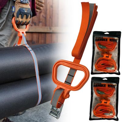 MULTUS Orange Reflective Cambuckle + Handle Moving Cargo Car Truck Tie Down Strap for Hunting Trailer Camping Canoe Kayak Lawn Equipment Gear  9 Foot Polyester Strap - 4 Pack