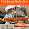 MULTUS Orange Reflective Cambuckle + Handle Moving Cargo Car Truck Tie Down Strap for Hunting Trailer Camping Canoe Kayak Lawn Equipment Gear  9 Foot Polyester Strap - 4 Pack view 2