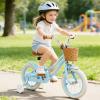 Olakids Kids Bike, 12 14 16 18 Inch Toddlers Bike with Training Wheels Rattan Basket Safety Bell Adjustable Seat and Handlebar, Children's Bicycle for Girls Boys Age 3-8 view 2
