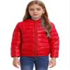 Hularka Kids Winter Hooded Padded Jacket Boys Girls Long Sleeve Zipped Puffer Coat Lightweight Down Coat Outerwear Red 3-4 Years view 1