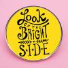 2pcs LOOK ON THE BRIGHT SIDE English Pins, Inspirational English Metal Alloy Pins, Clothes Bags Accessories view 2