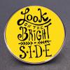 2pcs LOOK ON THE BRIGHT SIDE English Pins, Inspirational English Metal Alloy Pins, Clothes Bags Accessories view 3