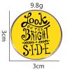 2pcs LOOK ON THE BRIGHT SIDE English Pins, Inspirational English Metal Alloy Pins, Clothes Bags Accessories view 4