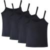 Anktry 2-8 Years Little Girls Soft Camisole Undershirts 4 Pack Kids Comfort Breathable Tank Tops Black view 1