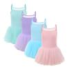 NineFit Basics Toddler Girls Ballet Leotards with Skirt Tutu Ballerina Outfit Girls' Camisole Dance Tutu Leotard (Pink, 2-3 Years) view 1