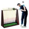 BMPAALN Golf Putter Stand,Wooden Golf Club Holder, Golf Club Storage Holder Rack for Commercial Display, Antique Red Wood Premium Organizer Stand, for Outdoor, Home Gym, Backyard Green view 1