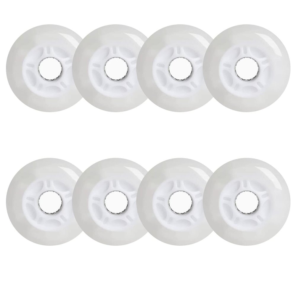 ZYANLING Inline Skate Wheels Outdoor/Indoor Light up 72mm 76mm 80mm LED Flash Inline Skates Replacement Wheel - Glow in The Dark 8 Pack