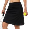 Women Skorts Skirts with Zipper Pockets,Athletic Golf Tennis Swim Skirts 20" Knee Length Skorts for Women(Black XS) view 3