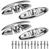 MEMUME Folding Boat Cleats 5" 6" 316 Stainless Steel Flip up Dock Cleats Marine Grade Rope Cleat for Deck, Yacht with Fasteners (5" 4 Pack) view 1
