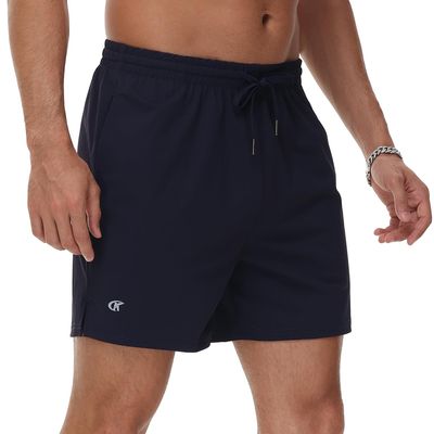 YuKaiChen Men's Linerless Athletic Running Shorts 5 Inch Workout Gym Shorts Lightweight Quick Dry Navy 2XL