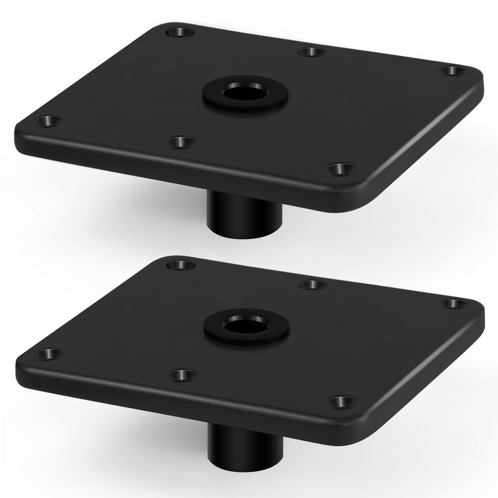 CLLOMAGY Boat Seat Base Mount Boat Seat Pedestal Base Mount Plate for 3/4" Pin Post Socket, Heavy Duty Marine Pedestal Bracket for Most Marine Fishing Pontoon Bass