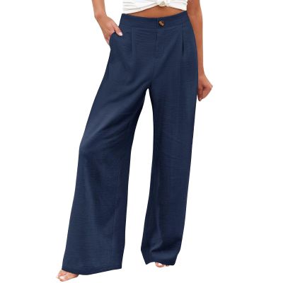 Wide Leg Dress Pants Women's High Waisted Dressy Trousers Womens Work Dress Pants High Waist Casual Wide Leg Palazzo Pants Trousers 2024 Summer High Waist Pant Flowy Beach Trousers with Pocket