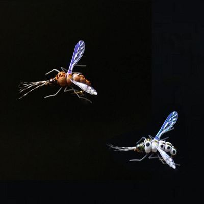 YJIUYUANQ Fly Tying Material Fly Fishing Artificial Mosquitos Fly Fishing Realistic Lure for Trout Hook Size 12#, 2PCS, as show