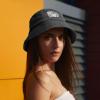 NineFit Basics Tractor American Flag Washed Denim Bucket Cap Fisherman Sunhat Retro Wide Brim Beach Cowboy Hat, Black view 2