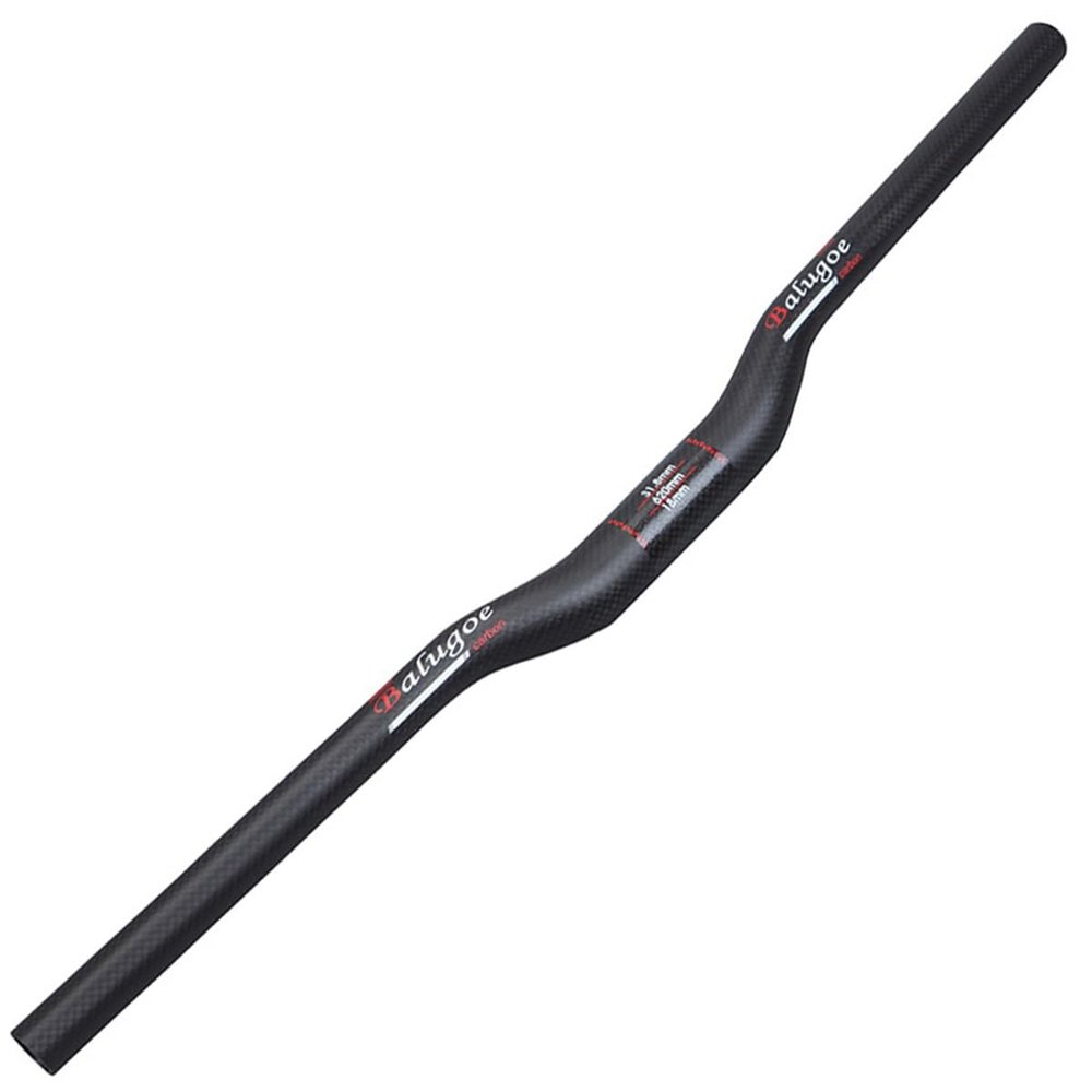 FukkeR Bikes Riser Handlebar 25.4mm Length 600/620/640/660/680/700/720/740/760mm Carbon Fiber Bicycles Bars BMX DH XC AM FR Bikes Handlebars Rise 15mm (Color : Black, Size : 660mm)