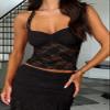 REORIA Womens Summer Sexy Lace Halter Tank Tops Sleeveless Y2K Trendy Crop Top Going Out Shirts 2025 Fashion Black X-Large view 2
