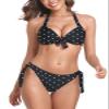 Colloyes Womens Black Polka Dot Two Piece Bikini Sets Push Up Halter Bikini Bathing Suit Adjustable 2 Piece Swimsuit Underwire Bikini Swimwear for Women Size XX-Large view 1