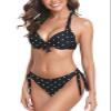 Colloyes Womens Black Polka Dot Two Piece Bikini Sets Push Up Halter Bikini Bathing Suit Adjustable 2 Piece Swimsuit Underwire Bikini Swimwear for Women Size XX-Large view 2