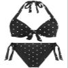 Colloyes Womens Black Polka Dot Two Piece Bikini Sets Push Up Halter Bikini Bathing Suit Adjustable 2 Piece Swimsuit Underwire Bikini Swimwear for Women Size XX-Large view 3