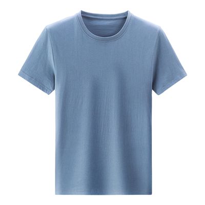 Generic Men's Solid Shirt Crewneck Short Sleeve Slim Fit Cotton Muscle Henley T Shirts Casual Stretch Bodybuilding Workout Tee (X-Large,Blue)