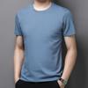 Generic Men's Solid Shirt Crewneck Short Sleeve Slim Fit Cotton Muscle Henley T Shirts Casual Stretch Bodybuilding Workout Tee (X-Large,Blue) view 3