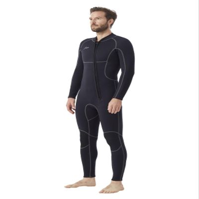 Hevto Men Wetsuit 3/2mm Neoprene Front Zip Full Wet Suit in Cold Water for Surfing Swimming SUP Snorkeling Diving (M2-Black, LT)