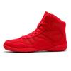 DUAGL Men's Boxing and Wrestling Shoes, Non Slip Iightweight High Top Boxing Shoes, Youth Fitness Fighting and Weightlifting Training Shoes Red view 3