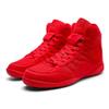 DUAGL Men's Boxing and Wrestling Shoes, Non Slip Iightweight High Top Boxing Shoes, Youth Fitness Fighting and Weightlifting Training Shoes Red view 4