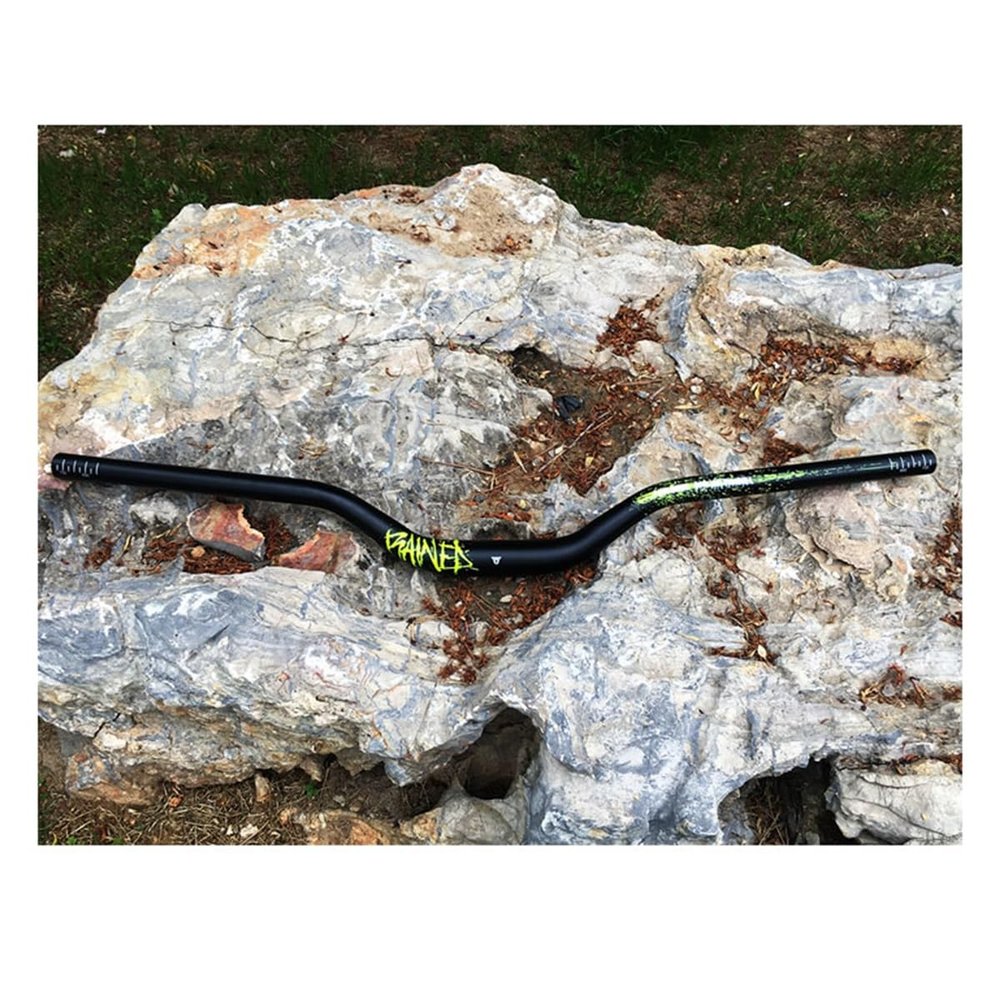 1-1/4inch/31.8mm Bikes Riser Handlebars Rise 55mm 71mm Mountain Bikes Handlebar Aluminum Alloy Mountain Bikes Bicycles Bars 730mm 750mm Length for BMX DH XC AM FR ( Color : Yellow , Size : 750mm )