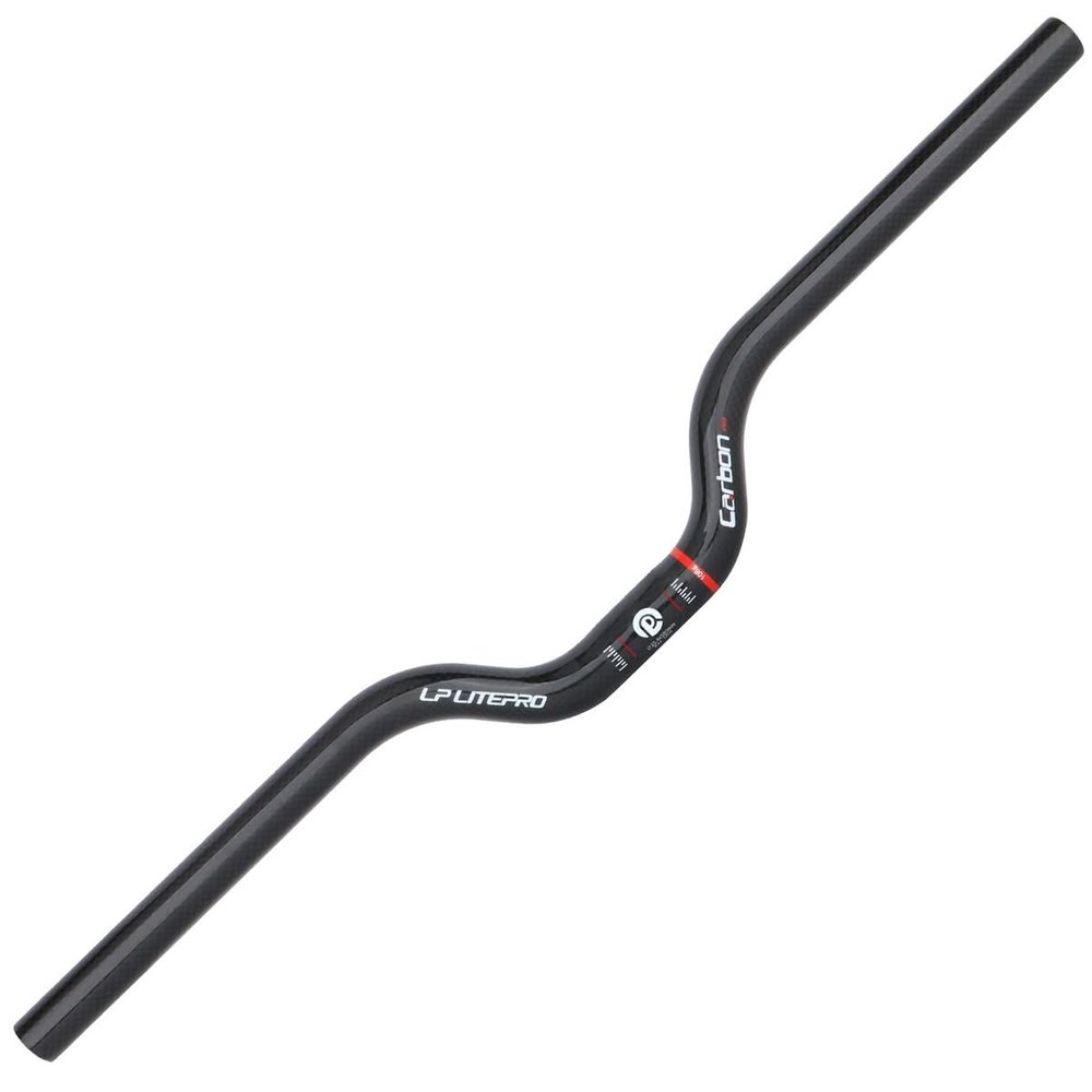 FukkeR Mountain Bikes Handlebar 25.4mm Mountain Bikes Riser Handlebars Great for DH XC AM FR Carbon Fiber Bicycles Bars 580mm (Color : Matte Black, Size : 580)