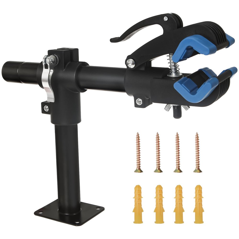 DUPDMKIN Foldable Bicycle Repair Stand - Adjustable Blue Mount for Road and Mountain Bikes - Workstand for Home Garage or Workshop