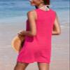CUPSHE Bathing Suit Cover Up for Women Waffle Knit Sleeveless Scoop Neck Beach Coverups Dress Rose Red XX-Large view 2