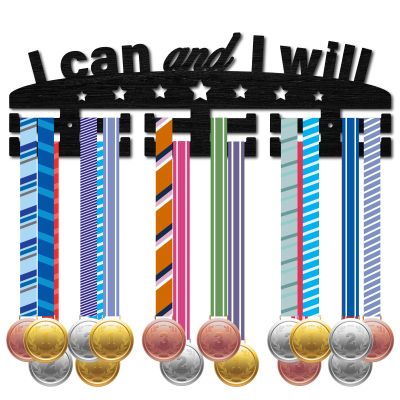 CREATCABIN Medal Holder Sports Medal Hanger Display Wooden Rack Wall Mounted Hook Frame 30+ Race Competition Medal Winner Runner Gymnastic Gift for Friend Men Women Birthday Christmas 15.7x5.9inch