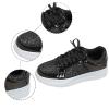 Generic Women's Glitter Shoes Fashion Shiny Sequin Sneakers Tennis Sparkly Shoes Rhinestone Bling Shoes with Lace up Leather Casual Walking Shoes, 7, Clear view 4