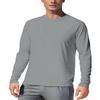 Men's UPF 50+ Long Sleeve Tee Shirts UV Sun Protection Quick Dry Tee Shirt Swim Athletic Running Workout Gray view 1