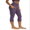 ODODOS Women's High Waisted Yoga Capris with Pockets,Tummy Control Non See Through Workout Sports Running Capri Leggings, Dark Purple, XX-Large view 1