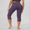 ODODOS Women's High Waisted Yoga Capris with Pockets,Tummy Control Non See Through Workout Sports Running Capri Leggings, Dark Purple, XX-Large view 3