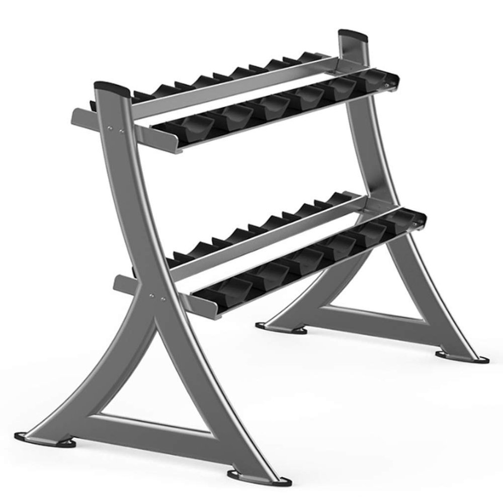 EliteBloom Fitness Dumbbell Rack 2 Tier Dumbbell Rack Stand Only Metal Steel Home Workout Dumbbell Weight Rack Storage Stand Weight Rack for Dumbbells Dumbbell Holder