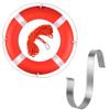 28" Life Ring, Boat Safety Throw Rings,Life Buoy with Reflective Tape & Grab Lines,Orange Life Preserver Rings Life Saving Ring,Include Water Floating Life Saving Rope and S-Hook Holder view 1