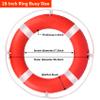 28" Life Ring, Boat Safety Throw Rings,Life Buoy with Reflective Tape & Grab Lines,Orange Life Preserver Rings Life Saving Ring,Include Water Floating Life Saving Rope and S-Hook Holder view 2