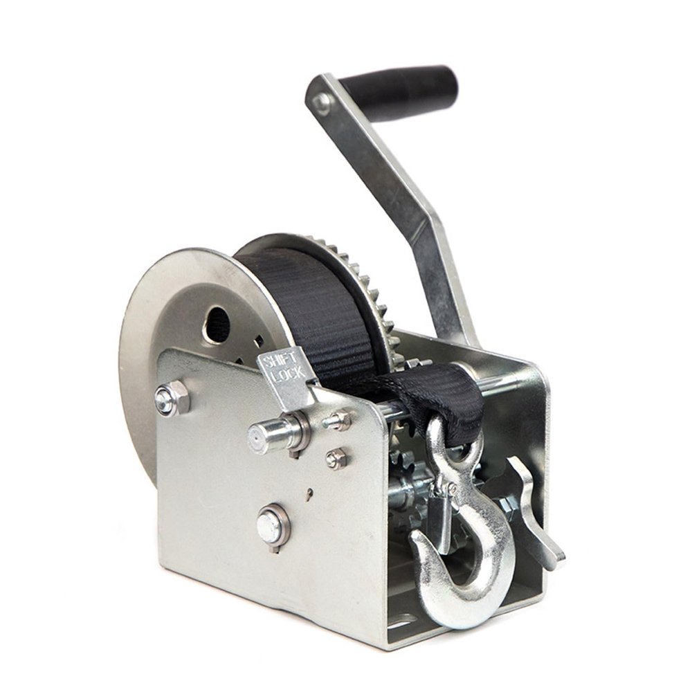 Boat Trailer Winch StrapBoat Winch Strap with Hook3500 Lbs Hand Crank Winch with 33 Ft Polyester Strap, Crank Trailer Winch with Heavy Duty Hook for Boat Trailer Towing RV ATV Truck (Size : 2000 lb