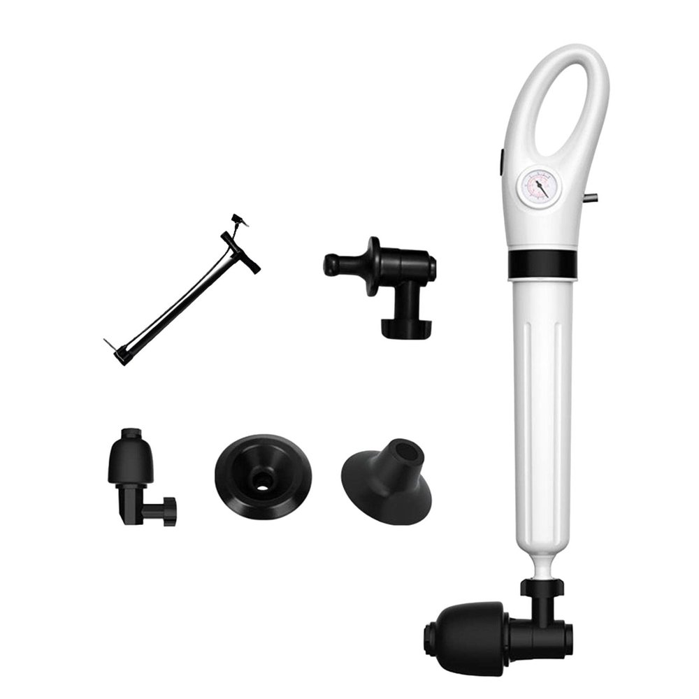 ADSFASF High Pressure Toilet Plunger Kit Plumbing Tools, Air Toilet Unclogger Sewer Dredge Tools Air Drain Blaster Kit for Hotel Shower Home Bathtub, 6Pcs/259