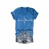 MOGUI Just Breathe Tshirt Just Breathe Tank Top Fun Tshirts for Women Fun Positive Gift Tee Shirt Positive Saying V-Neck Shirt Blue, Medium view 1