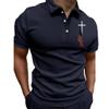 USA Flag Cross Shirt - American Flag Polo for Men - 4th of July & Independence Day T-Shirts view 2