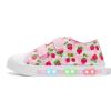 EUXTERPA Toddler Light Up Sneakers Kids Casual Canvas Shoes with Adjustable Strap for Girls, Pink Strawberry, Toddler Size 7 view 1